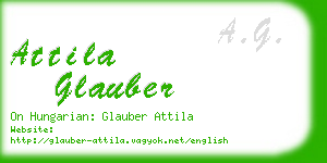 attila glauber business card